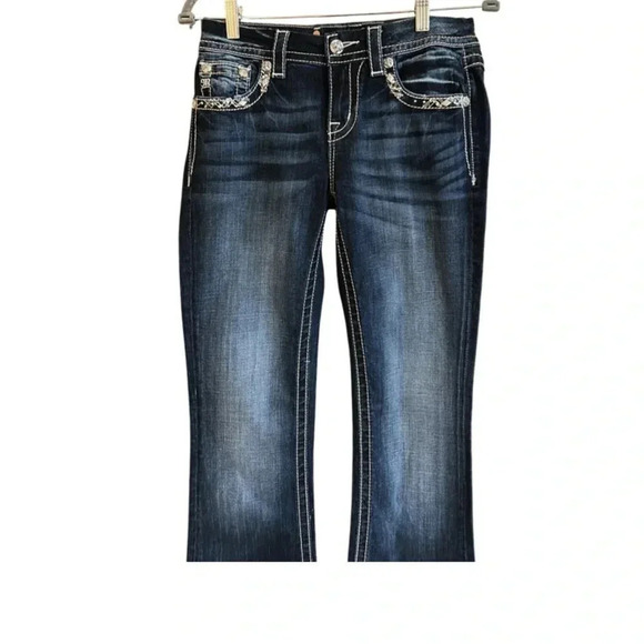 Miss Me Dark Wash Mid Rise Boot Jeans Size 27/31 - Picture 3 of 10